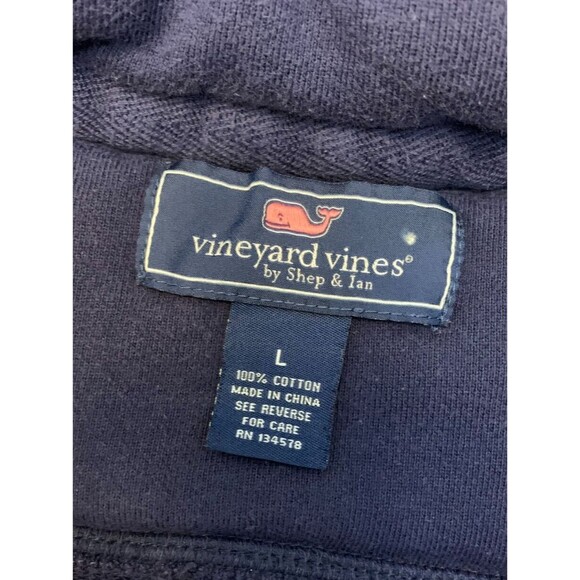 Vineyard Vines Shep Shirt Mens L Striped Cotton Sweater Long Sleeve 1/4 Zip - Picture 6 of 6
